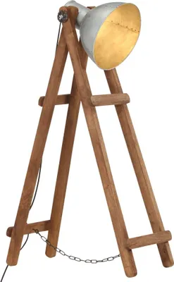 Produktbild von vidaXL Stehlampe Silbern E27 Mango Massivholz