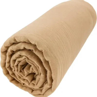 Image de Draps Housse - PROMO LINGE - Alia - Gaze de coton - 190x140cm - beige