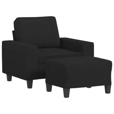 Immagine prodotto di vidaXL Poltrona con sgabello nero 60 cm in tessuto