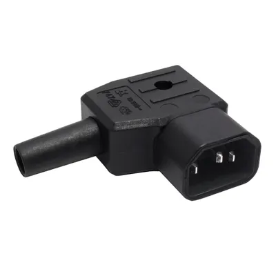 Obrázek produktu pro BACHMANN Konektor síťový IEC320 C14 samec, 250V/10A, lomený, na kabel, černý (915.172) (19.07.1648)