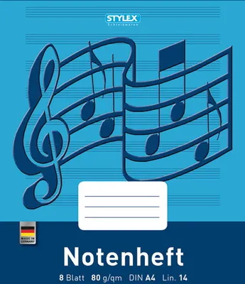 Produktbild von Notenheft DIN A4 Schulheft Lineatur 14