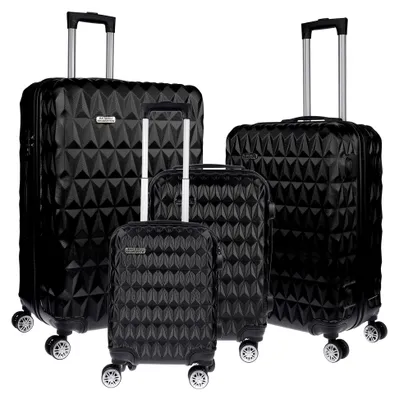 Produktbild von 3er Koffer-Set für Herren Damen mit Hartschalenkoffer Koffer Trolley Reisekoffer Kofferset Handgepäck M L XL (Schwarz-4er-Set)