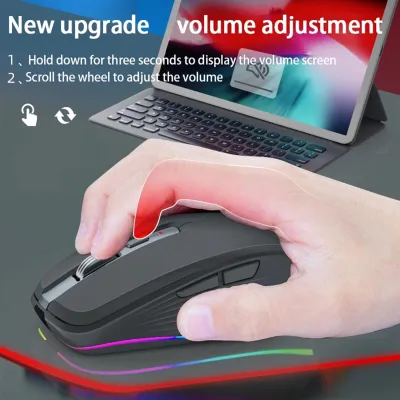 Zdjęcie produktu dla 2.bezprzewodowa mysz do gier 4G+BT5.1 Dual-mode Ergonomiczna konstrukcja 4-biegowa Regulowana prędkość ruchu Wbudowany akumulator do laptopa