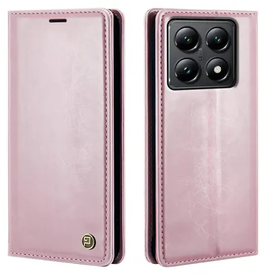 Produktbild von Handyhülle für Xiaomi 14T Kunstleder Klapphülle Vintage Cover Hülle RFID Schutz Case Kartenfach Farbe: Rosa
