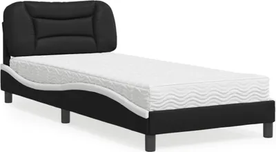 Obrázek produktu pro vidaXL Postel s matrací "Hvar" černobílá 90x200 cm Imitace kůže