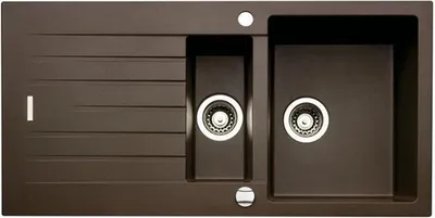 Produktbild von NABER Spüle ANGOLA 150 in ESPRESSO mit Drehexcentergarnitur verchromt / Auflagespüle / 60 cm Schrankbreite