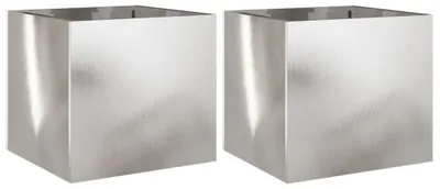 Zdjęcie produktu dla vidaXL Sadzarka 2 szt. srebrna 32x30x29 cm stal nierdzewna
