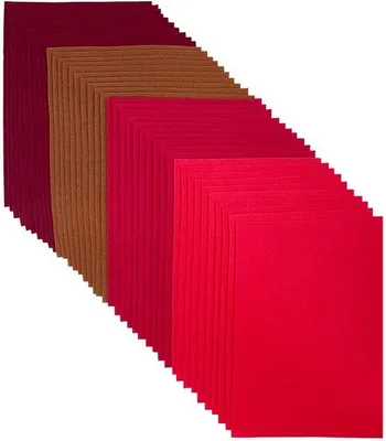 Image de Feutrine souple, 1,4 mm, 20 x 30 cm, rouge, 40 pièces, artisanat