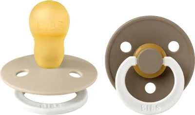 Obrázek produktu pro BIBS Dudlíky z přírodního kaučuku noční Colour 2ks, velikost 3 - Vanilla / Dark Oak