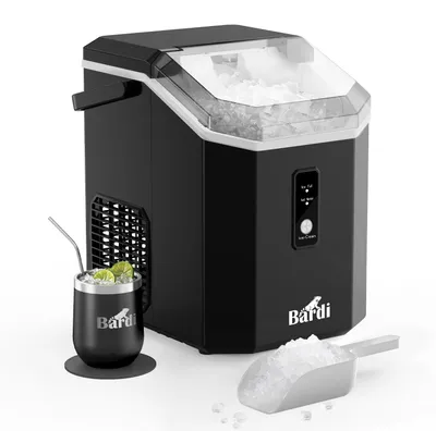 Produktbild von Bardi – Quadratische Eiswürfelmaschine – 1,1 l – Mit m Thermobecher – Schwarz