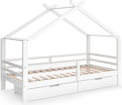 Immagine prodotto di Letto montessori bambini Vitalispa Luni Bianco 200 x 90 cm Con due contenitori estraibili, Model 57927