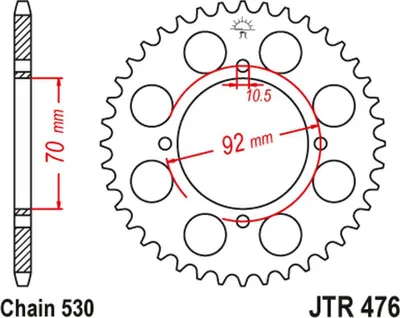 Produktbild von Jt Hinteres Ritzel 476 35 Für Kawasaki Gpz 250 '83-85', Z 250/400/440/500/550 '78-85' (47635Jt) (Chain.530)