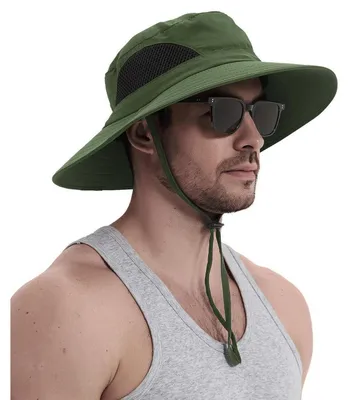 Immagine prodotto di Cappello da sole con protezione UV, tesa larga, regolabile, color verde militare