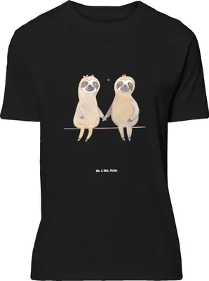 Produktbild von Mr. & Mrs. Panda Größe M T-Shirt Faultier Pärchen - Schwarz - Geschenk, Herren, Liebe, Tshirt, Verlobt, mit Spruch, Liebespaar, Shirt