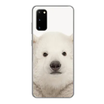 Produktbild von MuchoWow® Handyhülle Schutzhülle Hülle für Samsung Galaxy S20 Eisbär - Tiere - Weiß - Kinder - Jungen - Mädchen Silikon Softcase Handy Hülle - Bild