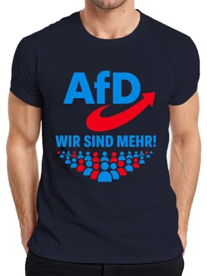 Obrázek produktu pro Tričko s nápisem "AfD Wir Sind Mehr Patriotismus Deutschland", sarkastické, pánské, tmavě modré, velikost XXL