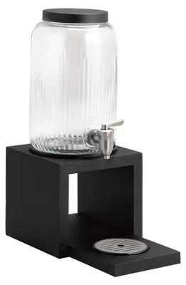 Getränkespender VALO 3,8 l, Glas, Eichenholz, Edelstahl