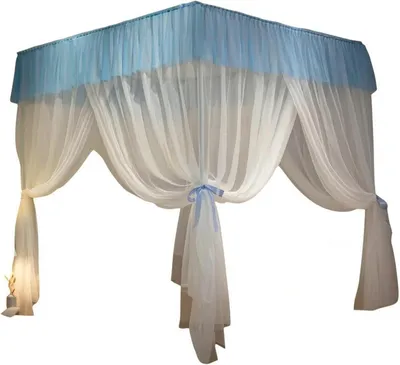 Productafbeelding van Lichtblauwe bedhemel met klamboe, 120x200x210cm