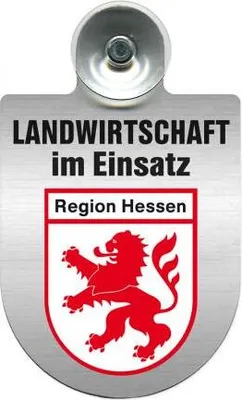 Produktbild von Einsatzschild für Windschutzscheibe incl. Saugnapf - Landwirtschaft im Einsatz - Wappen nach Wahl - 309460 Color - Region Hessen