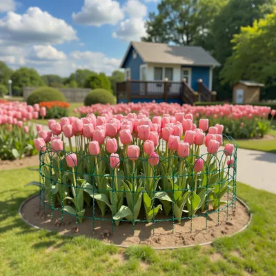 Produktbild von Gartenzaun 0,4 x 25 m in Grün, Maschendrahtzaun aus PVC-beschichtetem Stahl, Drahtzaun mit 9 x 15 cm Maschen, Zaun für den Garten, einfach zu montierender Maschenzaun