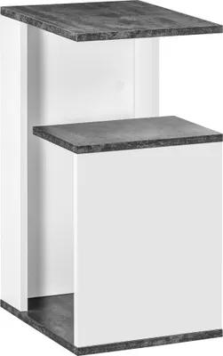 Produktbild von HOMCOM Nachttisch, Nachttisch, Beistelltisch mit 2 Ablagen für Schlafzimmer, Wohnzimmer, Bett, Büro, moderner Stil, 35 x 29,5 x 60 cm, Grau und Weiß