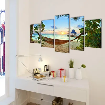 Produktbild von vidaXL Bilder Dekoration Set Hängematte 200 x 100 cm