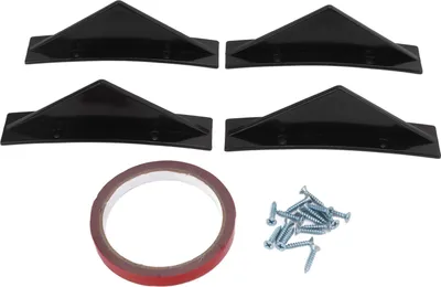 Obrázok produktu pre 4ks zadný difúzor nárazníka Abs zakrivený lesklý čierny spojler Shark Flossin Universal pre auto