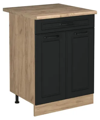 Productafbeelding van Keukenonderkast Vicco R-Line Antraciet landelijk/Goudkleurig Eiken 60 cm met lade goudkleurig eiken werkblad, Model 61186