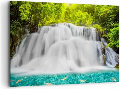 Produktbild von Bild auf Leinwand - Leinwandbild - Park natur landschaft - 120x80cm - Wand Bild - Wanddeko - Leinwanddruck - Bilder - Kunstdruck - Wanddekoration - Leinwand bilder - Wandkunst - AA120x80-2511
