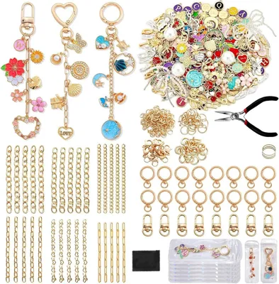 Image de Omgoods - Kit de bricolage pour la création de porte-clés, comprenant 544 pièces
