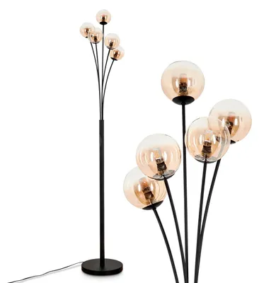 Produktbild von Lerici Stehlampe aus Metall/Glas in Schwarz/Bernstein