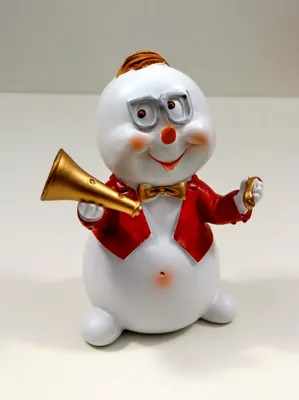 Produktbild von Schneemann Musiker Trompete Brille Deko Figur Weihnachts Skulptur Weihnachtsmann