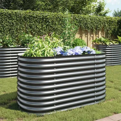 Image de Bacs de jardin surélevés - Jardinières surélevées - Bacs à légumes - Bacs à herbes aromatiques - Jardinières - Acier galvanisé