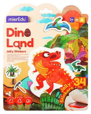 Image de Jouet à autocollants Mieredu Dino Land - Kit créatif d'autocollants en gelée