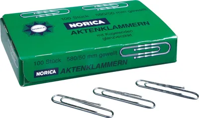 Produktbild von Aktenklammern 50mm verzinkt gewellt VE=10x100 Stück