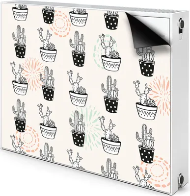 Produktbild von Magnet Verkleidung Abdeckung Heizkörperabdeckung Heizkörperabdeckung 90x60 cm  - Kakteen, Blumentöpfe
