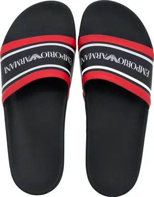 Produktbild von Emporio Armani Herren Badelatschen Bold Logo Slider 45 Rot Blau