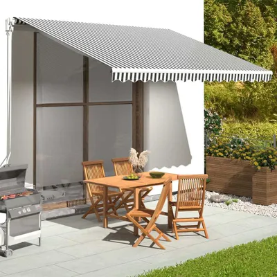 Produktbild von Maison Exclusive - Markisenbespannung Anthrazit und Weiß 4x3,5 m