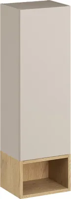 Produktbild von Badezimmer Hängeschrank mit 30 cm Breite in kaschmir und Eiche, 1 Tür & 1 Fach - DURANGO-56