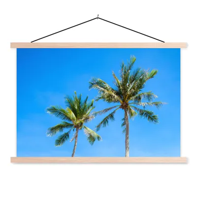 Produktbild von MuchoWow® Textilposter Palme - Sommer - Tropisch 120x80 cm mit holzfarbenen Rahmen - Aufhängeset