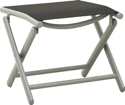 Image de Repose-pieds pliable noir et argent en aluminium
