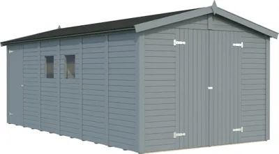 Produktbild von Gartenhaus Palmako Dan 14,7 m² inkl. Fußboden 295 x 573 cm hellgrau
