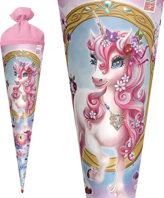 Produktbild von ROTH Schultüte "Einhorn Beauty" rund 700 mm