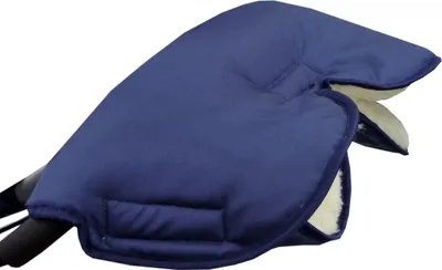 Produktbild von BAMBINIWELT universaler Muff Handwärmer für Kinderwagen Buggy Jogger mit Wolle UNI MARINE