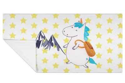 Produktbild von Mr. & Mrs. Panda Handtuch Einhorn Bergsteiger - Weiß - Geschenk, Einhörner, Urlaub, Abenteuer, frottee, Unicorn, gesichtstuch, Weltenbummler, gesichtshandtuch, Berge