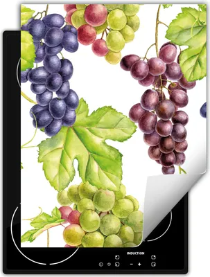 Produktbild von DarHaus Herdabdeckplatte Einteilig Küche Abdeckplatte für Glaskeramikkochfeld Abdeckung Induktionskochfeld Aufrollbare Matte 40x52 cm, Weintrauben