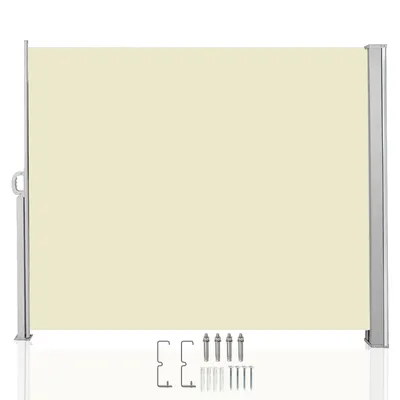 Produktbild von Seitenmarkise Ausziehbar Balkon Anthrazit Sonnenschutz Vollkassette Sichtschutz Beige 160x300cm