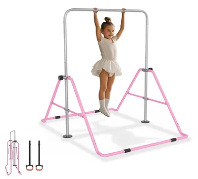 Immagine prodotto di Sbarra pieghevole per ginnastica per bambini, altezza regolabile da 91 a 133 cm