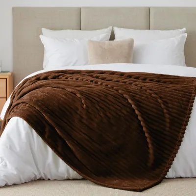 Produktbild von Weiche Bettdecke für Bett, Dunkelbraun, 230x270