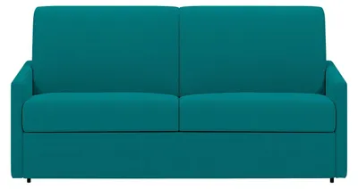 Produktbild von Schlafsofa 3-Sitzer - Liegefläche: 140 cm - Matratzenhöhe: 14 cm - Stoff - Türkis - CALIFE